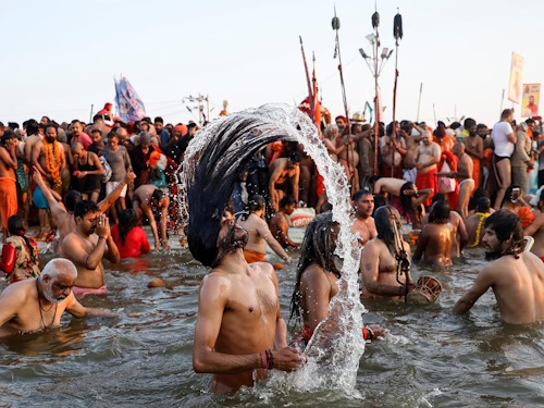 Sadhus gathered at Kumbh Mela